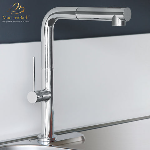 MaestroBath 1.8 GPM Usignolo ADA Kitchen Faucet, Brushed Nickel, Lead-Free Brass, KIT-USI-BNI