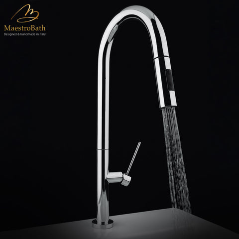 MaestroBath 1.8 GPM Merlo ADA Kitchen Faucet, Chrome, Lead-Free Brass, Polished Chrome, KIT-MER-CHR