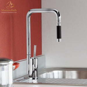 Alternate Image for MaestroBath 1.8 GPM Lussuria Bendable ADA Kitchen Faucet, Brushed Nickel, Lead-Free Brass, KIT-LUS-BNI