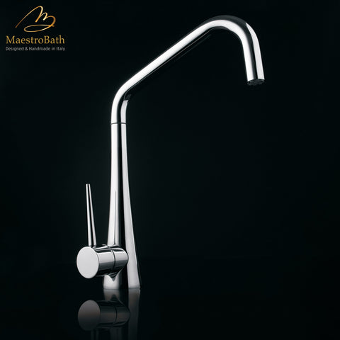 MaestroBath 1.8 GPM Gabbiano ADA Kitchen Faucet, Chrome, Lead-Free Brass, Polished Chrome, KIT-GAB-CHR