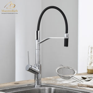 Alternate Image for MaestroBath 1.8 GPM Raffinato Mono ADA Kitchen Faucet, Chrome, Lead-Free Brass, Polished Chrome, KIT-RAF-CHR