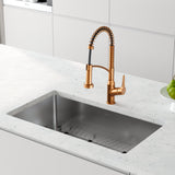 Karran Scottsdale 1.8 GPM Single Lever Handle Lead-free Brass ADA Kitchen Faucet, Pull-Down Kitchen, Brushed Copper, KKF210BC