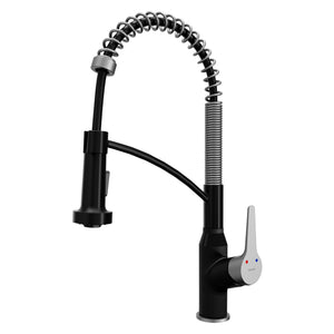 Alternate Image for Karran Scottsdale 1.8 GPM Single Lever Handle Lead-free Brass ADA Kitchen Faucet, Pull-Down, Matte Black & Stainless Steel, KKF210MBSS