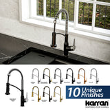 Karran Scottsdale 1.8 GPM Single Lever Handle Lead-free Brass ADA Kitchen Faucet, Pull-Down, Matte Black & Stainless Steel, KKF210MBSS