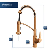 Karran Alston 1.8 GPM Single Lever Handle Lead-free Brass ADA Touchless Kitchen Faucet, Pull-Down, Brushed Copper, KKF215BC