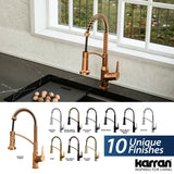 Karran Alston 1.8 GPM Single Lever Handle Lead-free Brass ADA Touchless Kitchen Faucet, Pull-Down, Brushed Copper, KKF215BC