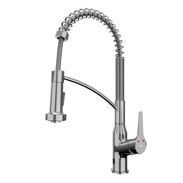 Karran Alston 1.8 GPM Single Lever Handle Lead-free Brass ADA Touchless Kitchen Faucet, Pull-Down, Chrome, KKF215C