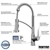 Karran Alston 1.8 GPM Single Lever Handle Lead-free Brass ADA Touchless Kitchen Faucet, Pull-Down, Chrome, KKF215C