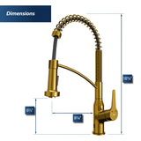 Karran Alston 1.8 GPM Single Lever Handle Lead-free Brass ADA Touchless Kitchen Faucet, Pull-Down, Gold, KKF215G