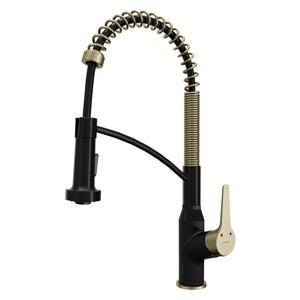 Alternate Image for Karran Alston 1.8 GPM Single Lever Handle Lead-free Brass ADA Touchless Kitchen Faucet, Pull-Down, Matte Black & Brushed Gold, KKF215MBBG