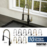 Karran Alston 1.8 GPM Single Lever Handle Lead-free Brass ADA Touchless Kitchen Faucet, Pull-Down, Matte Black & Brushed Gold, KKF215MBBG