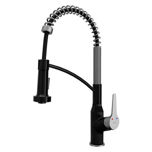 Alternate Image for Karran Alston 1.8 GPM Single Lever Handle Lead-free Brass ADA Touchless Kitchen Faucet, Pull-Down, Matte Black & Stainless Steel, KKF215MBSS