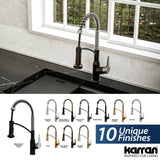 Karran Alston 1.8 GPM Single Lever Handle Lead-free Brass ADA Touchless Kitchen Faucet, Pull-Down, Matte Black & Stainless Steel, KKF215MBSS