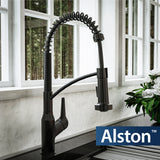 Karran Alston 1.8 GPM Single Lever Handle Lead-free Brass ADA Touchless Kitchen Faucet, Pull-Down, Matte Black, KKF215MB