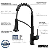 Karran Alston 1.8 GPM Single Lever Handle Lead-free Brass ADA Touchless Kitchen Faucet, Pull-Down, Matte Black, KKF215MB