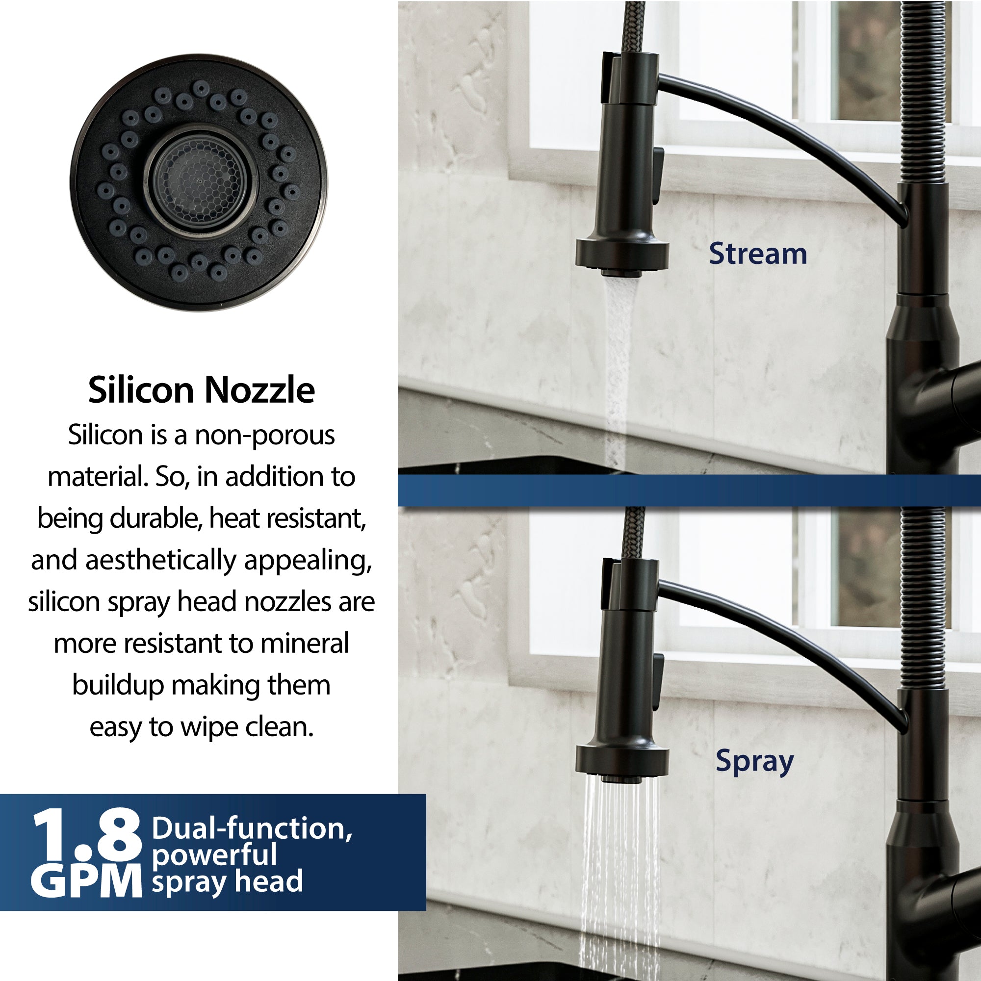 Karran Alston 1.8 GPM Single Lever Handle Lead-free Brass ADA Touchless Kitchen Faucet, Pull-Down, Matte Black, KKF215MB