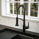 Karran Alston 1.8 GPM Single Lever Handle Lead-free Brass ADA Touchless Kitchen Faucet, Pull-Down, Matte Black, KKF215MB