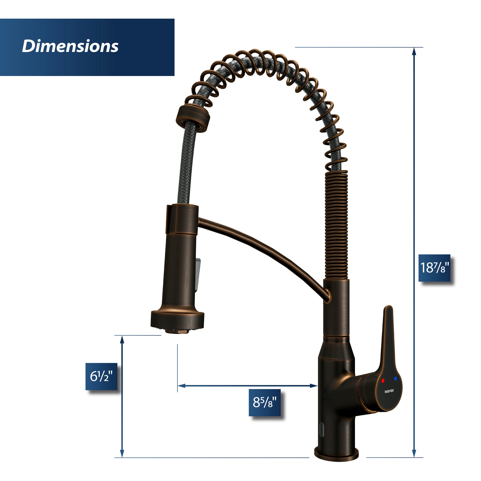 Karran Alston 1.8 GPM Single Lever Handle Lead-free Brass ADA Touchless Kitchen Faucet, Pull-Down, Oil Rubbed Bronze, KKF215ORB