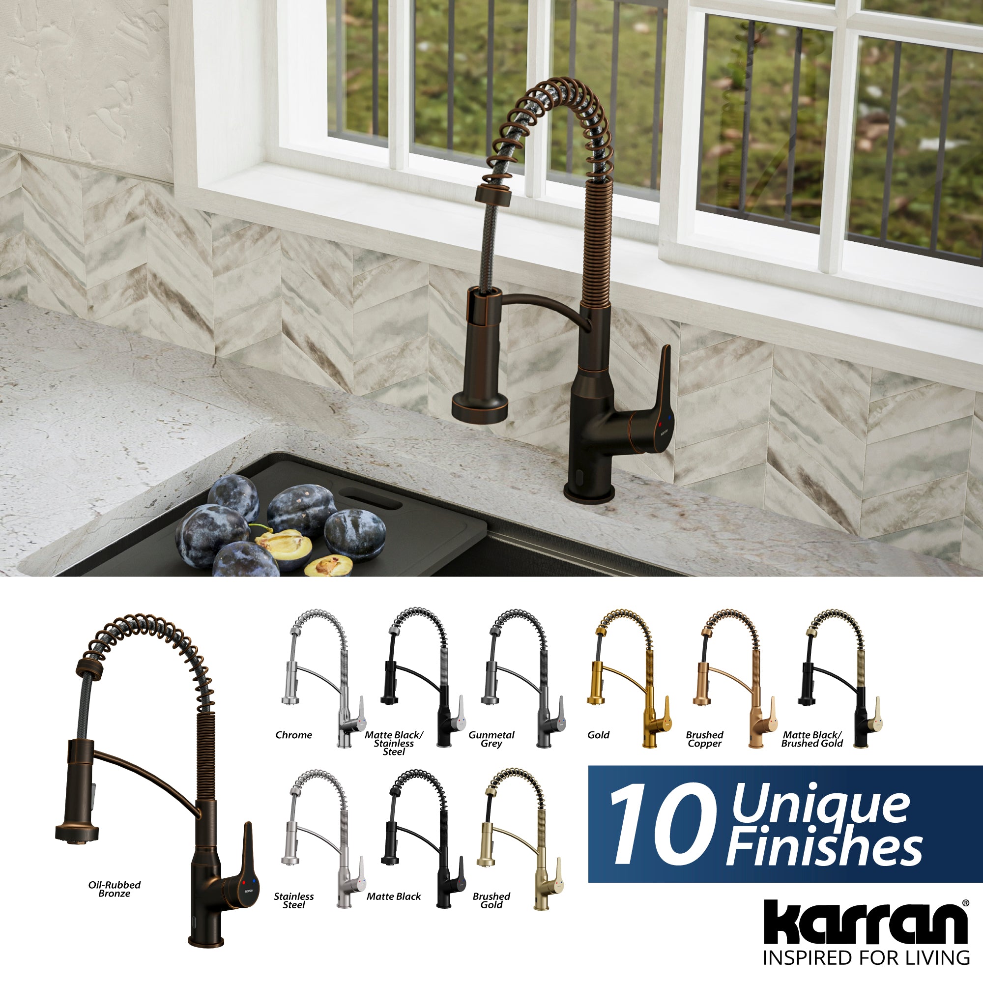 Karran Alston 1.8 GPM Single Lever Handle Lead-free Brass ADA Touchless Kitchen Faucet, Pull-Down, Oil Rubbed Bronze, KKF215ORB