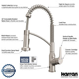 Karran Alston 1.8 GPM Single Lever Handle Lead-free Brass ADA Touchless Kitchen Faucet, Pull-Down, Oil Rubbed Bronze, KKF215SS