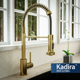 Karran Kadira 1.8 GPM Single Lever Handle Lead-free Brass ADA Kitchen Faucet, Pull-Down, Brushed Gold, KKF225BG