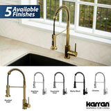 Karran Kadira 1.8 GPM Single Lever Handle Lead-free Brass ADA Kitchen Faucet, Pull-Down, Brushed Gold, KKF225BG