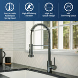 Karran Kadira 1.8 GPM Single Lever Handle Lead-free Brass ADA Kitchen Faucet, Pull-Down, Gunmetal Grey, KKF225GG