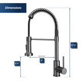 Karran Kadira 1.8 GPM Single Lever Handle Lead-free Brass ADA Kitchen Faucet, Pull-Down, Gunmetal Grey, KKF225GG