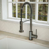 Karran Kadira 1.8 GPM Single Lever Handle Lead-free Brass ADA Kitchen Faucet, Pull-Down, Gunmetal Grey, KKF225GG