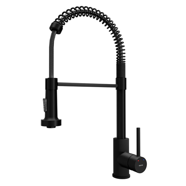 Karran Kadira 1.8 GPM Single Lever Handle Lead-free Brass ADA Kitchen Faucet, Pull-Down, Matte Black, KKF225MB