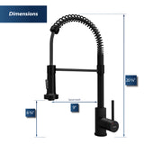 Karran Kadira 1.8 GPM Single Lever Handle Lead-free Brass ADA Kitchen Faucet, Pull-Down, Matte Black, KKF225MB