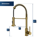 Karran Loxton 1.8 GPM Single Lever Handle Lead-free Brass ADA Touchless Kitchen Faucet, Pull-Down, Brushed Gold, KKF228BG