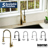 Karran Loxton 1.8 GPM Single Lever Handle Lead-free Brass ADA Touchless Kitchen Faucet, Pull-Down, Brushed Gold, KKF228BG