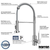 Karran Loxton 1.8 GPM Single Lever Handle Lead-free Brass ADA Touchless Kitchen Faucet, Pull-Down, Chrome, KKF228C