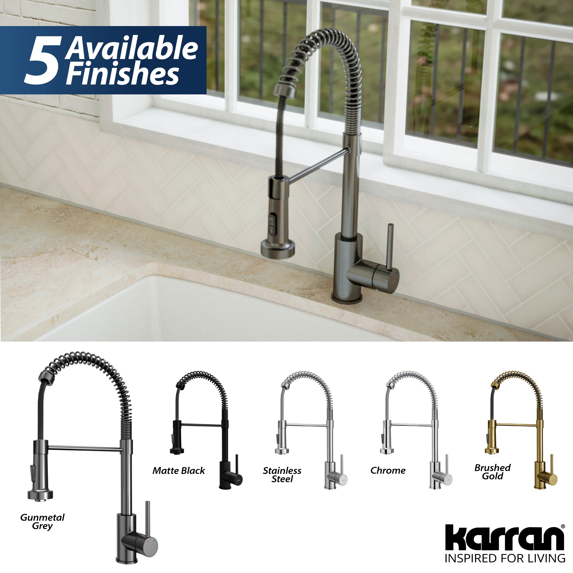 Karran Loxton 1.8 GPM Single Lever Handle Lead-free Brass ADA Touchless Kitchen Faucet, Pull-Down, Gunmetal Grey, KKF228GG