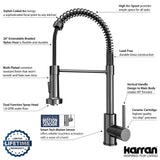 Karran Loxton 1.8 GPM Single Lever Handle Lead-free Brass ADA Touchless Kitchen Faucet, Pull-Down, Gunmetal Grey, KKF228GG