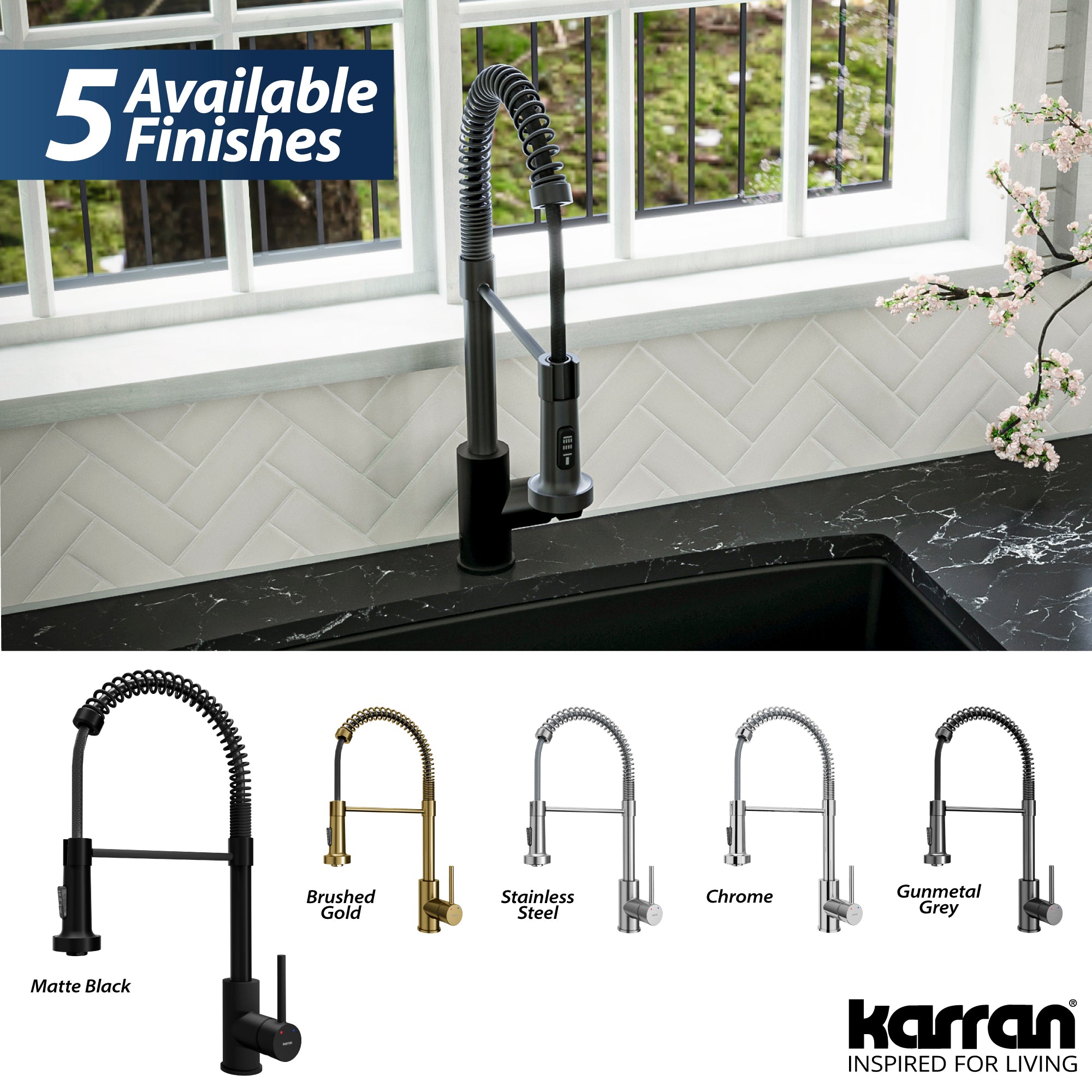Karran Loxton 1.8 GPM Single Lever Handle Lead-free Brass ADA Touchless Kitchen Faucet, Pull-Down, Matte Black, KKF228MB