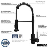 Karran Loxton 1.8 GPM Single Lever Handle Lead-free Brass ADA Touchless Kitchen Faucet, Pull-Down, Matte Black, KKF228MB