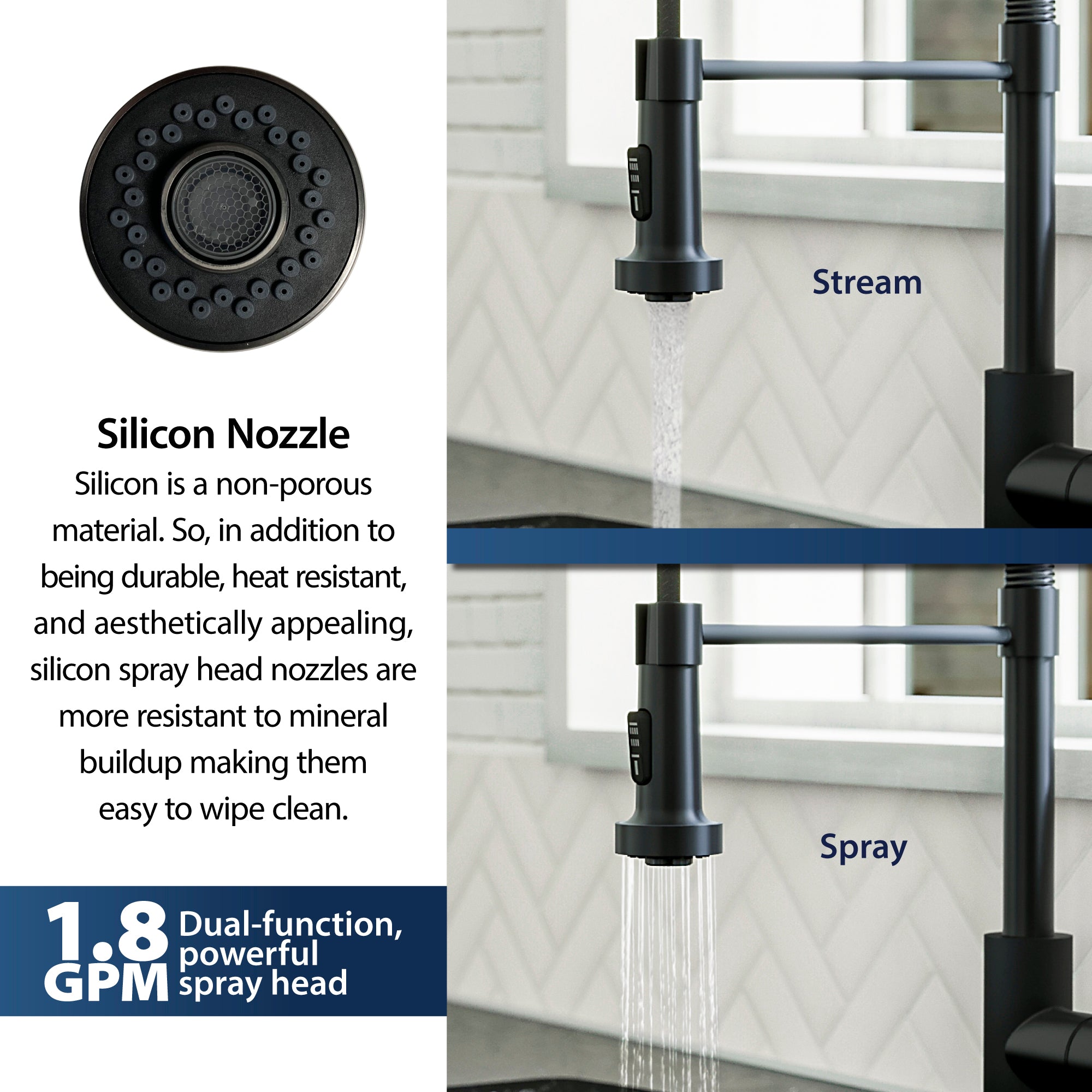 Karran Loxton 1.8 GPM Single Lever Handle Lead-free Brass ADA Touchless Kitchen Faucet, Pull-Down, Matte Black, KKF228MB
