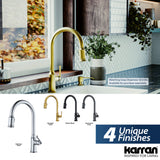 Karran Auburn 1.8 GPM Single Lever Handle Lead-free Brass ADA Kitchen Faucet, Pull-Down Kitchen, Brushed Gold, KKF310BG