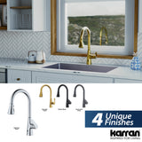 Karran Kadoma 1.8 GPM Single Lever Handle Lead-free Brass ADA Kitchen Faucet, Pull-Down Kitchen, Brushed Gold, KKF340BG