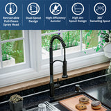 Karran Adlington 1.8 GPM Single Lever Handle Lead-free Brass ADA Kitchen Faucet, Pull-Down, Matte Black, KKF360MB