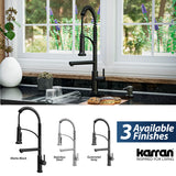 Karran Adlington 1.8 GPM Single Lever Handle Lead-free Brass ADA Kitchen Faucet, Pull-Down, Matte Black, KKF360MB