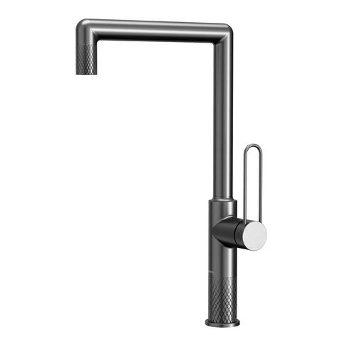 Karran Sherman 1.8 GPM Single Lever Handle Lead-free Brass ADA Kitchen Faucet, Standard, Gunmetal Grey, KKF370GG