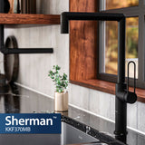 Karran Sherman 1.8 GPM Single Lever Handle Lead-free Brass ADA Kitchen Faucet, Standard, Matte Black, KKF370MB