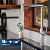 Karran Sherman 1.8 GPM Single Lever Handle Lead-free Brass ADA Kitchen Faucet, Standard, Stainless Steel, KKF370SS