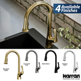 Karran Chantilly 1.8 GPM Single Lever Handle Lead-free Brass ADA Touchless Kitchen Faucet, Pull-Down, Brushed Gold, KKF375BG