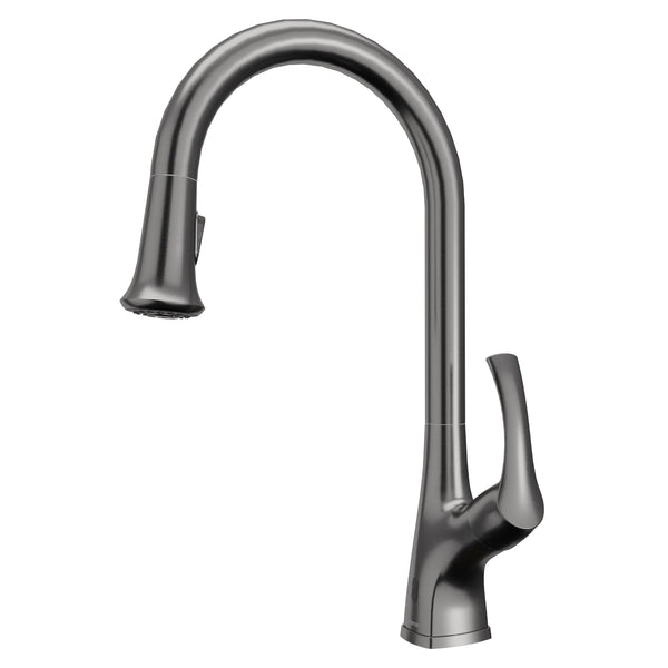 Karran Chantilly 1.8 GPM Single Lever Handle Lead-free Brass ADA Touchless Kitchen Faucet, Pull-Down, Gunmetal Grey, KKF375GG