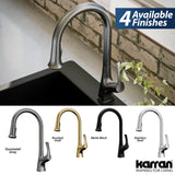 Karran Chantilly 1.8 GPM Single Lever Handle Lead-free Brass ADA Touchless Kitchen Faucet, Pull-Down, Gunmetal Grey, KKF375GG