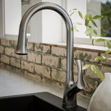 Karran Chantilly 1.8 GPM Single Lever Handle Lead-free Brass ADA Touchless Kitchen Faucet, Pull-Down, Gunmetal Grey, KKF375GG